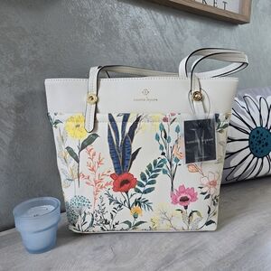 Nanette Lepore NWT Summer Botanical Makena Shopper Bag Floral Medium Tote White